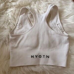 NVGTN Ivory Ribbed Sports Bra